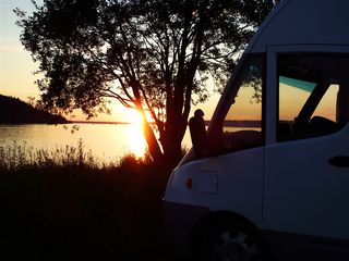 Sonnenuntergang am Storsjön in Östersund